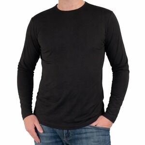 Cuts Pyca Pro Long Sleeve Shirt Black Curved Hem Crew Neck Mens Small L1034